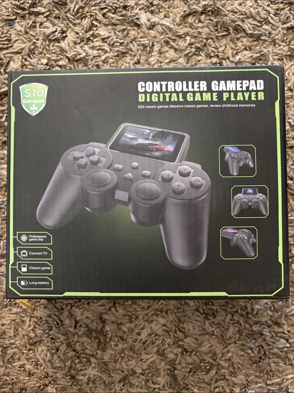 S 10 Black Controller Gamepad Digital Game Player - Built-in Screen